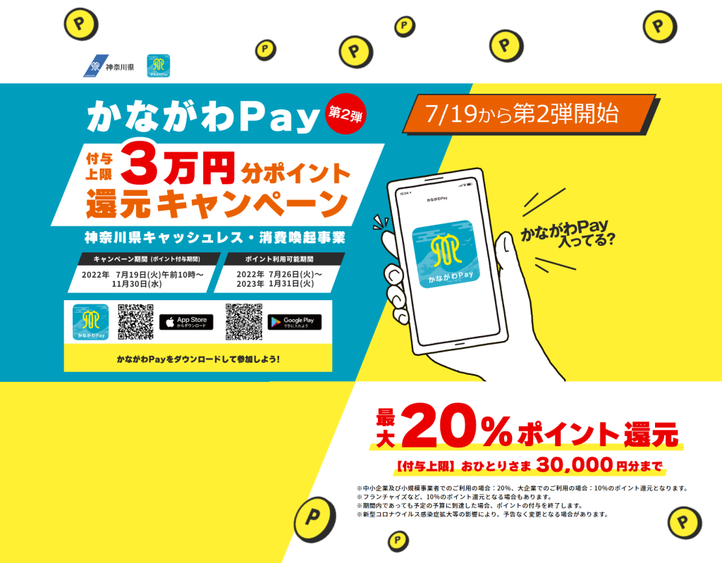 かながわPay第2弾　3万円分ポイント還元キャンペーン